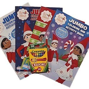 Elf On The Shelf Christmas Jumbo Coloring & Activity Books with Crayons